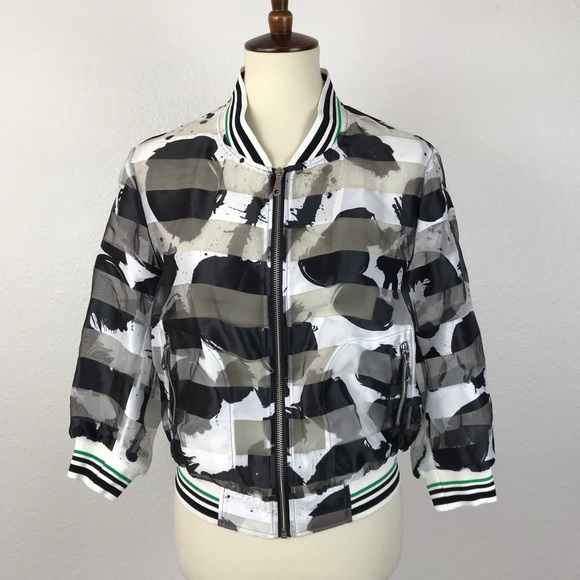 Rebecca Minkoff Jackets & Blazers - Rebecca Minkoff Print Sheer Zip Jacket JKT200
